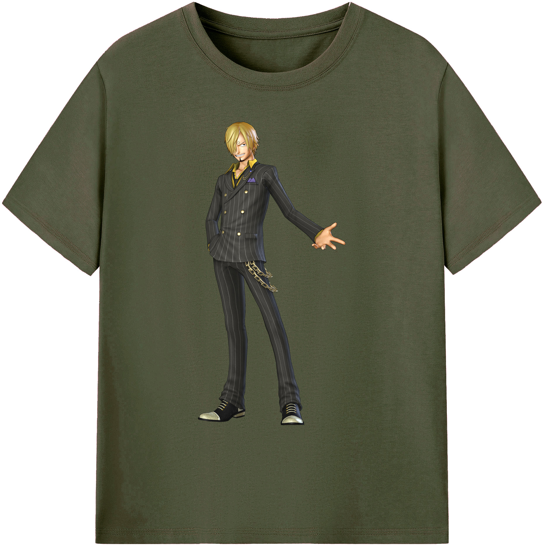 （画像用） ワンピース サンジ ONE PIECE Sanji 綿100％ メンズ半袖Tシャツ｜肌触りやわらか＆通気性